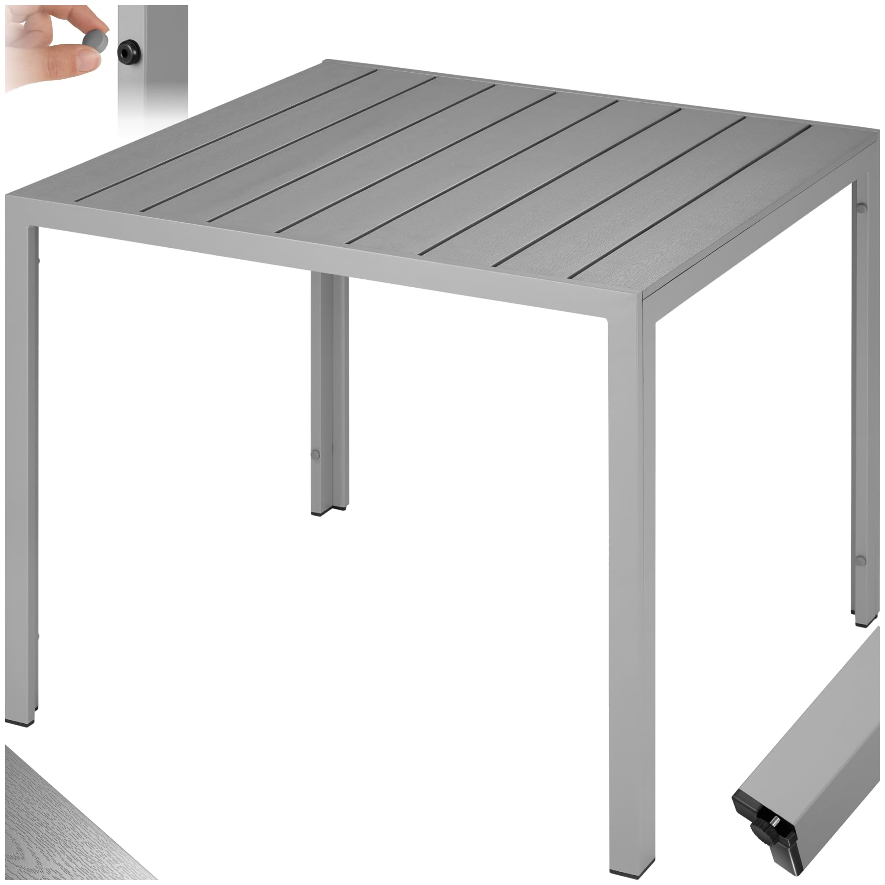  TecTake® Aluminium Outdoor Table per Giardino - Tavolo Pianale Legno, Regolabile e Resistente all'Elementi
| TecTake® T