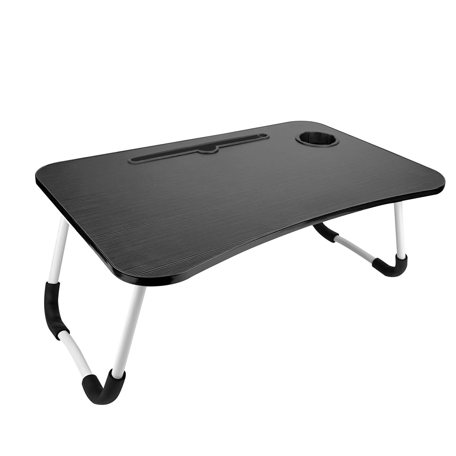  Traccess portable desk con levatarello per laptop, ideale per la colazione in letto - grande capacità porta tazze inclu